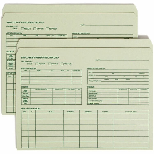 Smead Employee Record File Folder,11-1/2&quot;x9-1/2&quot;, 20/PK, Manila (SMD77000)