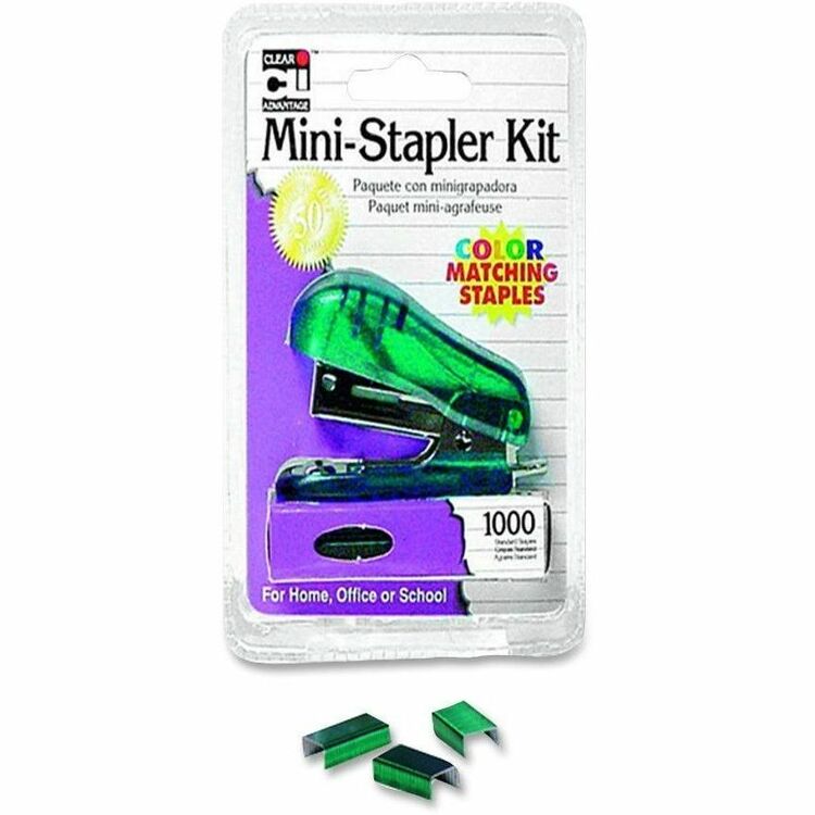 CLI Mini Stapler Kit, Built-in Staple Remover, Assorted (LEO82000)