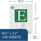 Roaring Spring 5x5 Grid Engineering Pad, 100 Sheets, 200 Pages, Green Paper (ROA95582) Each