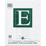 Roaring Spring 5x5 Grid Engineering Pad, 200 Sheets, 400 Pages, Green Paper (ROA95589) Each