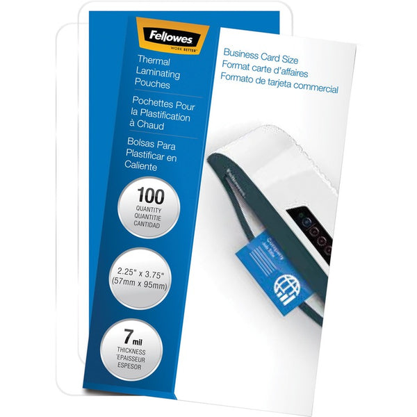 Fellowes Laminated Business Pouches, Glossy, 2-1/4&quot; x 3-3/4&quot; 7mil, 100/PK (FEL52059)