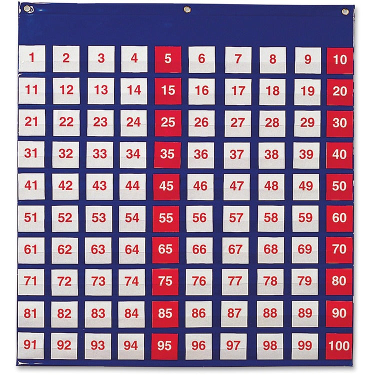 Learning Resources hundred Pocket Chart, 26" x 27-1/2", Multi (LRNLER2208) Each
