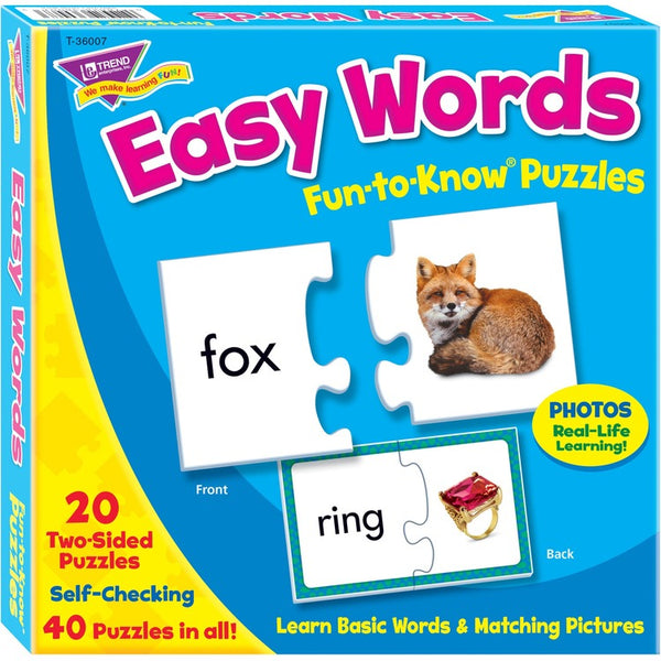 Trend Easy Words Fun to Know Puzzles - 40 Piece (TEPT36007) Each