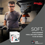Wypall PowerClean L40 Extra Absorbent Towels, 12" x 12.50" (KCC05701) Pack of 56