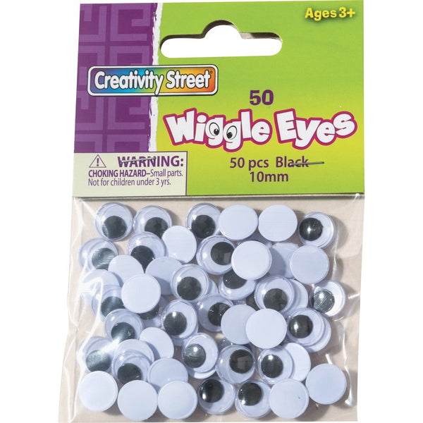 Creativity Street Round Black Wiggle Eyes (PAC344102) Pack of 50