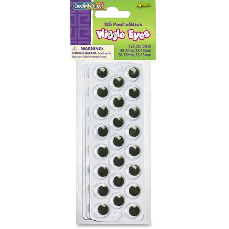 Creativity Street Peel 'n Stick Wiggle Eyes (PAC343802) Pack of 125