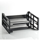 Officemate Side Load Letter Tray, 2.75" x 13.18" x 9", Desktop, Stackable, Durable, Black, Plastic, 2/Pack (OIC21022) Pack of 2