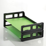 Officemate Side Load Letter Tray, 2.75" x 13.18" x 9", Desktop, Stackable, Durable, Black, Plastic, 2/Pack (OIC21022) Pack of 2