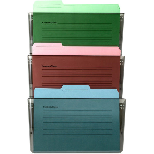 Officemate Wall Files, Vertical Letter Smoke (OIC21421) Pack of 3