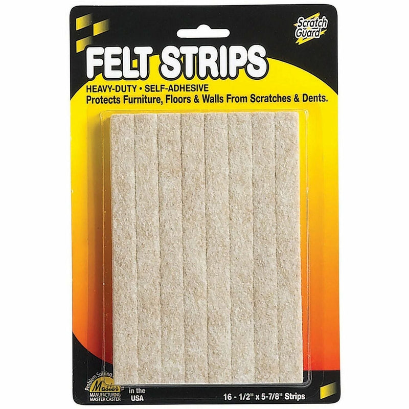 Scratch Guard Scratch Guard 88495 Heavy Duty Felt Pad, 1/2&quot;x5-7/8&quot;, 16/PK, Beige (MAS88495) Pack of 16