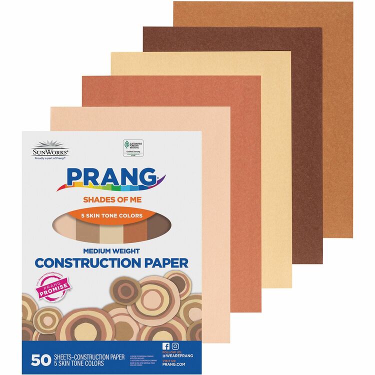 Prang Multicultural Construction Paper, 9 x 12, 10 Skintone Hues, 50 Sheets/pack (PAC9509) Pack of 50