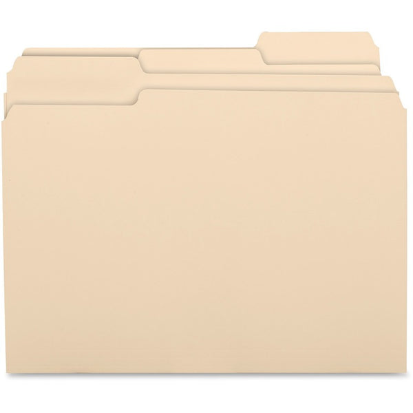 Business Source File Folders, 11 Pnt, 1/3 Cut Asst Tab, Letter, Manila (BSN17525) Box of 100