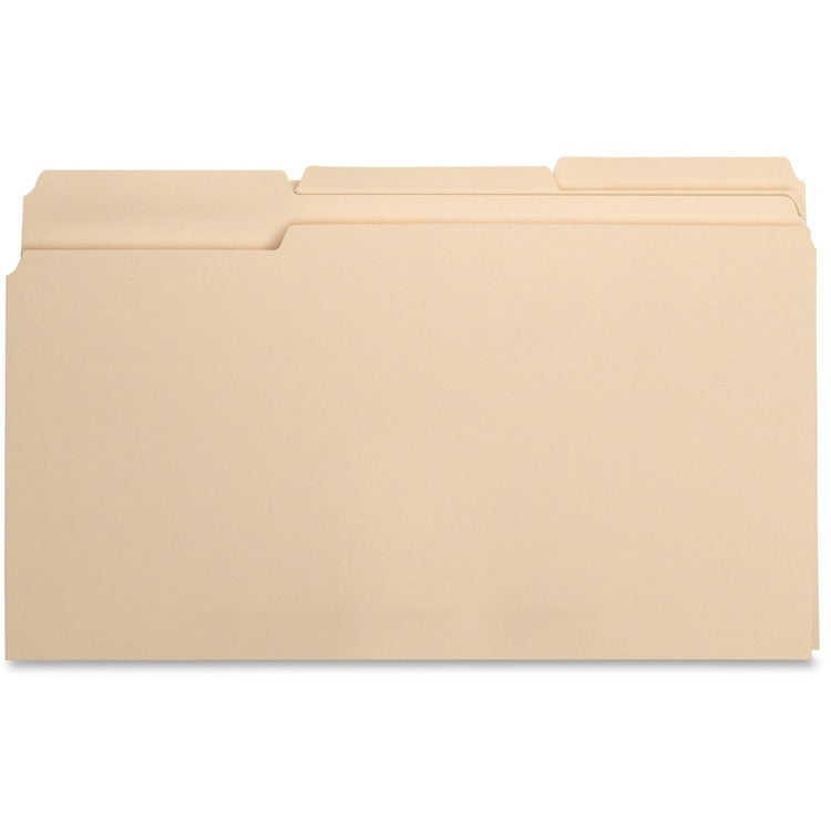 Business Source File Folders, 11 Pnt, 1/3 Cut Asst Tab, Legal, Manila (BSN17526) Box of 100