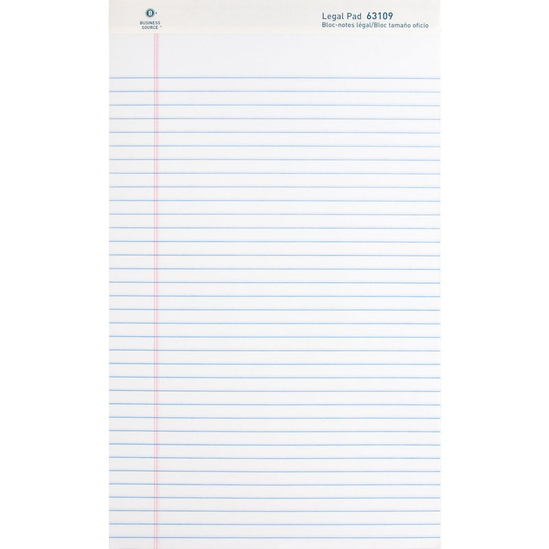 Business Source Pad, Micro-Perforated, Legal Rld, 50 Sh, 8-1/2&quot; x 14&quot; 12/DZ, White (BSN63109) 1 Dozen