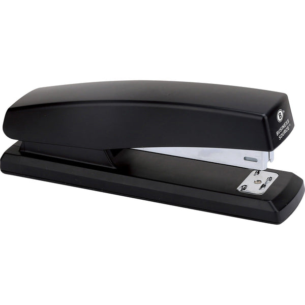 Business Source Desktop Stapler, 3-1/2&quot; Throat, Standard Staples, Black (BSN65648) Each
