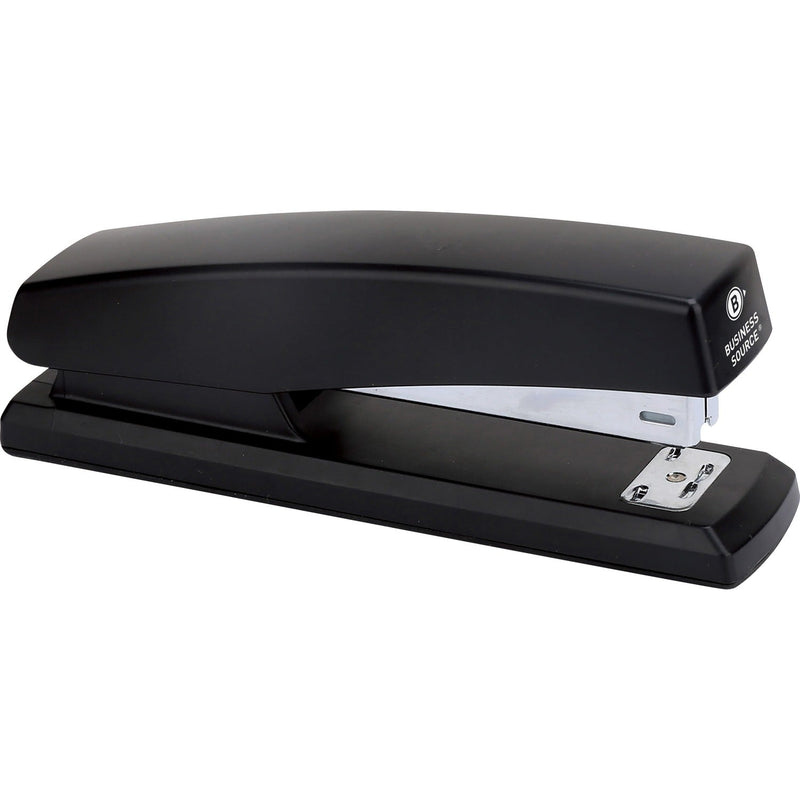 Business Source Desktop Stapler, 3-1/2&quot; Throat, Standard Staples, Black (BSN65648) Each