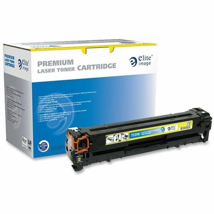 Elite Image Remanufactured Toner Cartridge, Alternative for HP 125A (CB542A), Laser, 1400 Pages, Yellow, 1 Each (ELI75398) Each