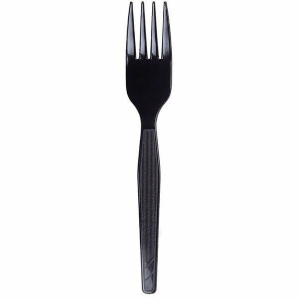 Dixie Plastic Cutlery, Heavy Mediumweight Forks, Black, 1,000/Carton (DXEFM517) Case of 1000