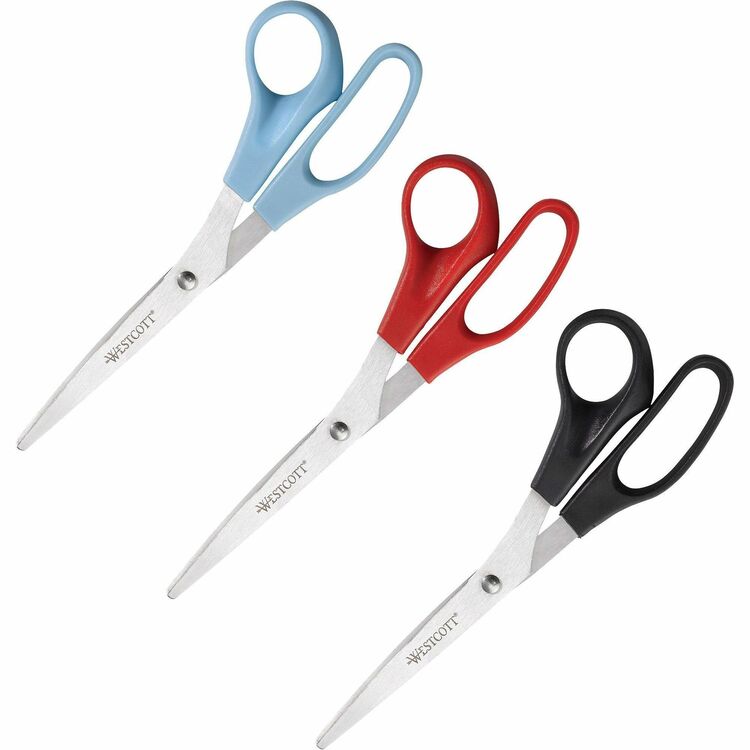 Westcott 8&quot; Straight All Purpose Value&trade; Scissors 3-pack (ACM13404) Each