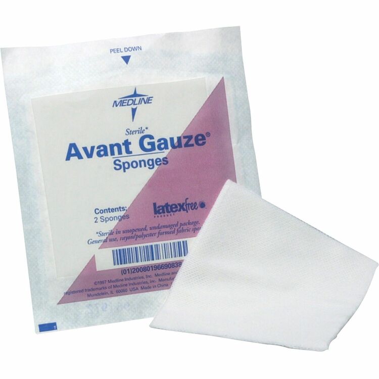 Medline Gauze Sponges, Nonwoven, 3&quot;x3&quot;, 4-Ply, 40/PK, White (MIINON21334)