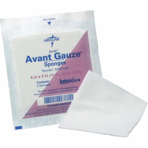 Medline Gauze Sponges, Nonwoven, Nonsterile, 3&quot; x 3&quot; 4 Ply, 2/PK, White (MIINON25334)