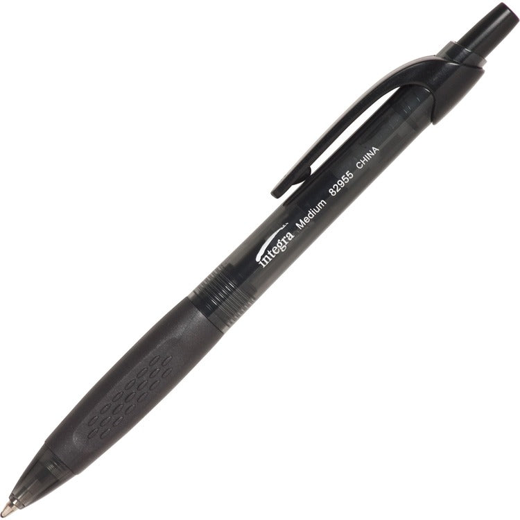 Integra Ballpoint Pen, Retractable, Medium Point, Black Barrel/Ink (ITA82955)