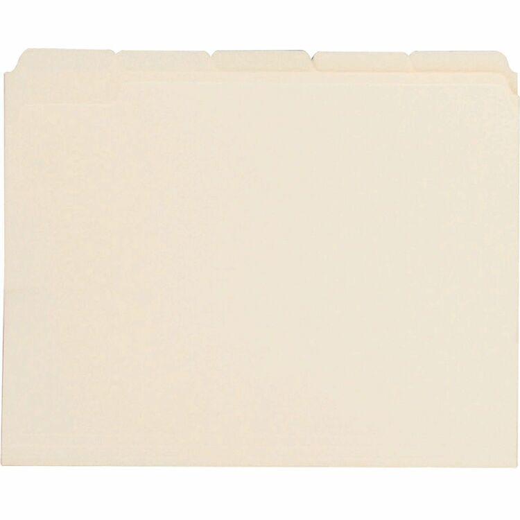 Business Source File Folder, 1/5-Cut Tab, Letter-size, 100/BX, Manila (BSN43567) Box of 100