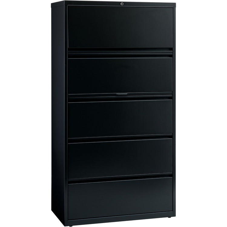 Lorell 5 Drawer Metal Lateral File Cabinet, 36"x18-5/8"x67-11/16", Black (LLR60551)