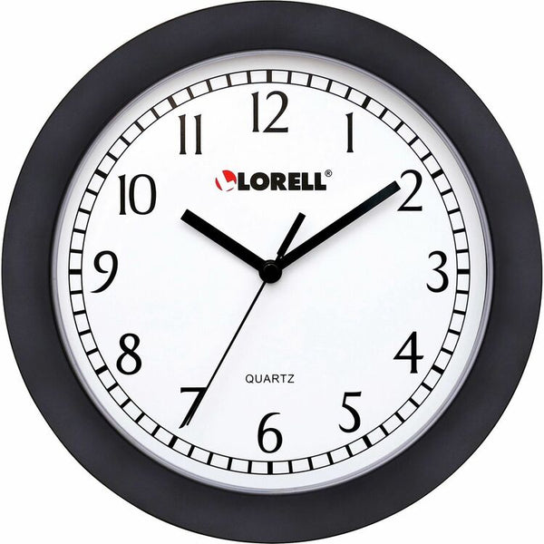 Lorell Wall Clock, 9", Arabic Numerals, White Dial/Black Frame (LLR60987)