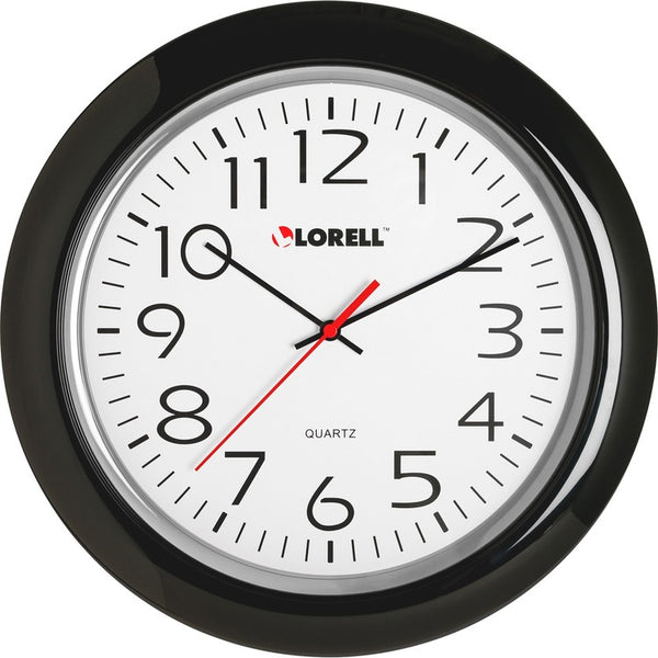 Lorell Wall Clock, 13-1/4&quot;, Arabic Numerals, Black Frame (LLR60989)
