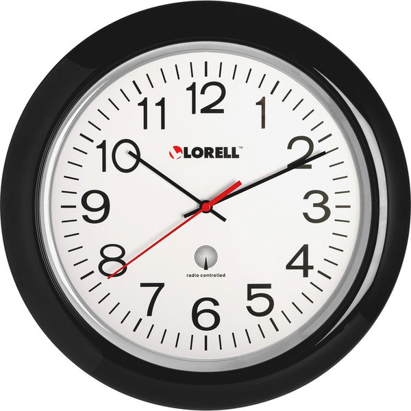 Lorell Wall Clock, 13-1/4&quot; Arabic Numerals, White Dial/Black Frame (LLR60994)