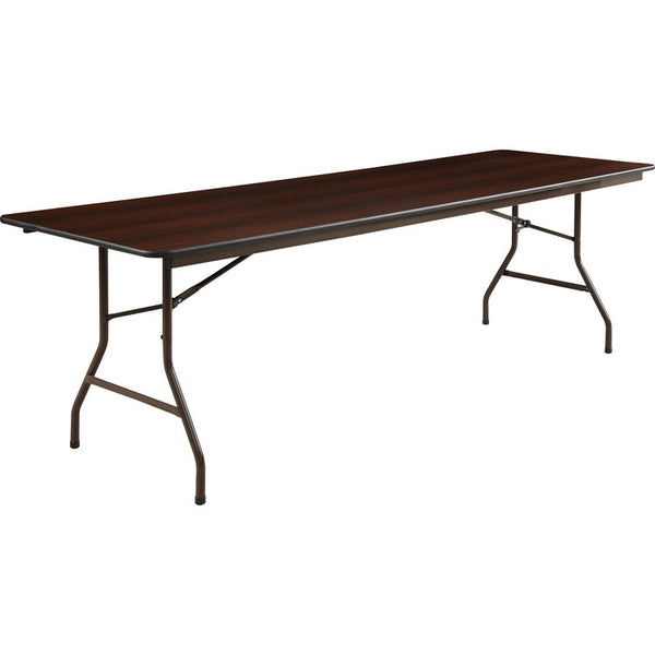 Lorell Folding Table, 96&quot;x30&quot;x29&quot;, Mahogany (LLR65761)