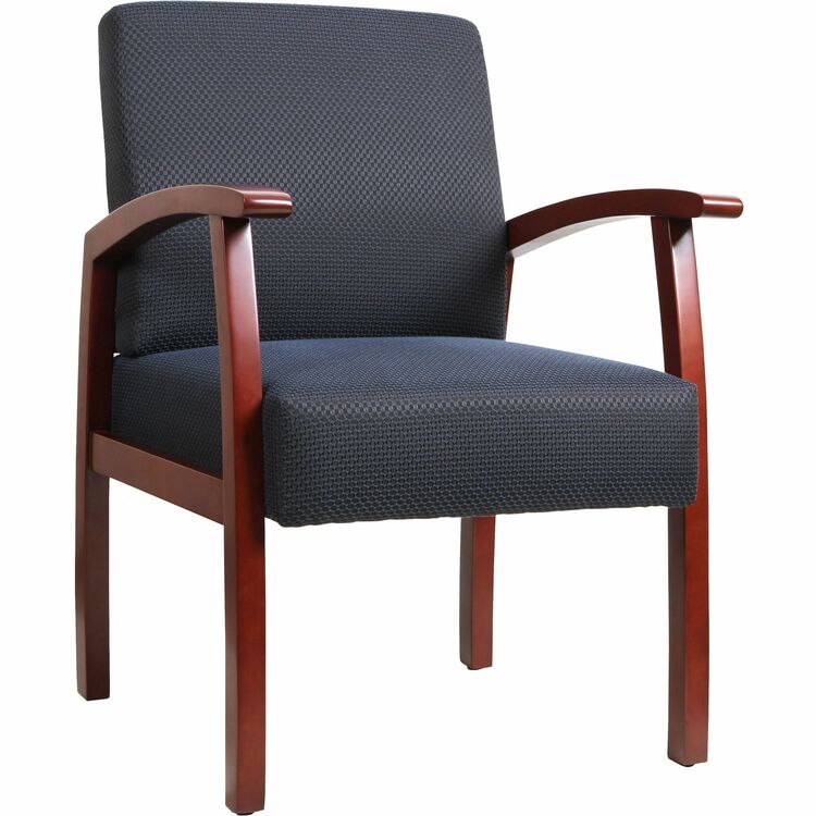 Lorell Guest Chairs, 24&quot;x25&quot;x35-1/2&quot;, Cherry/Midnight Blue (LLR68553)