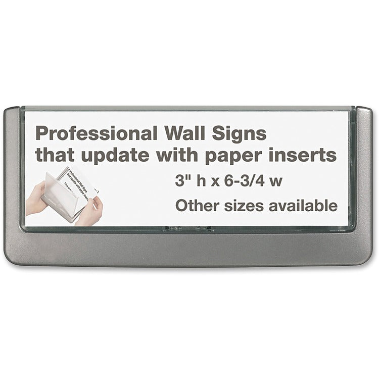 DURABLE Click Sign Holder For Interior Walls, 6 3/4 x 5/8 x 3, Gray (DBL497637) Each