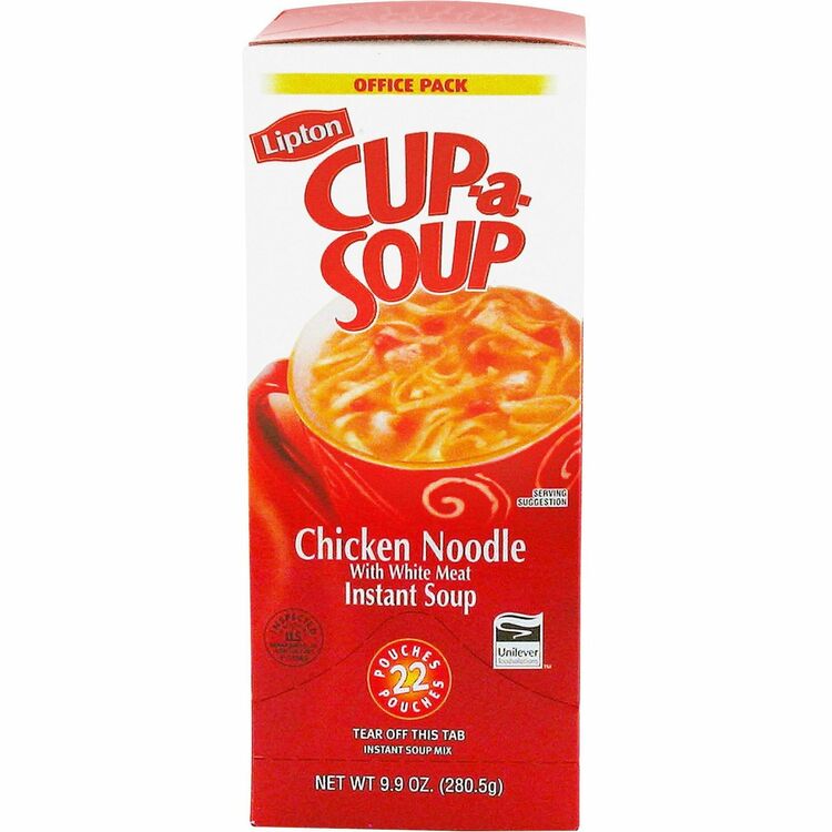 Lipton&reg; Cup-a-Soup, Chicken Noodle, Single Serving, 22/Pack (LIPTJL03487) Box of 22