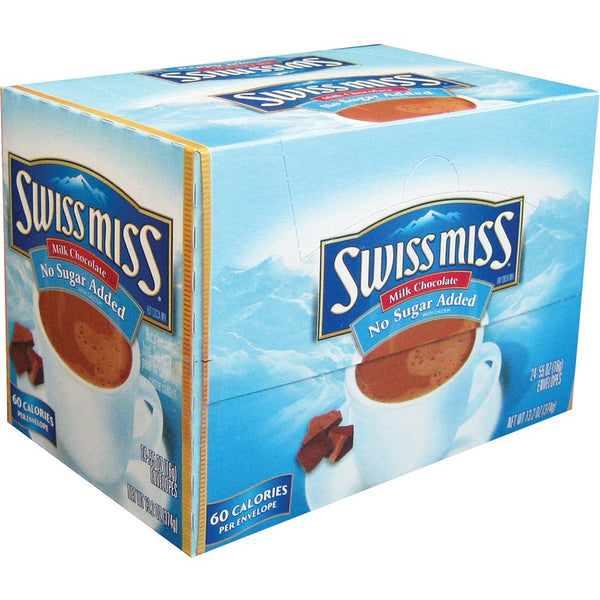 Swiss Miss Hot Chocolate, Instant, .55 oz Packets, 24/BX, No Sugar Added (SWMHUN55584) Box of 24