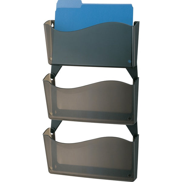 Officemate Wall Files, w/ Hangers, Unbreakable, 3/BX, Smoke (OIC21611) Box of 3