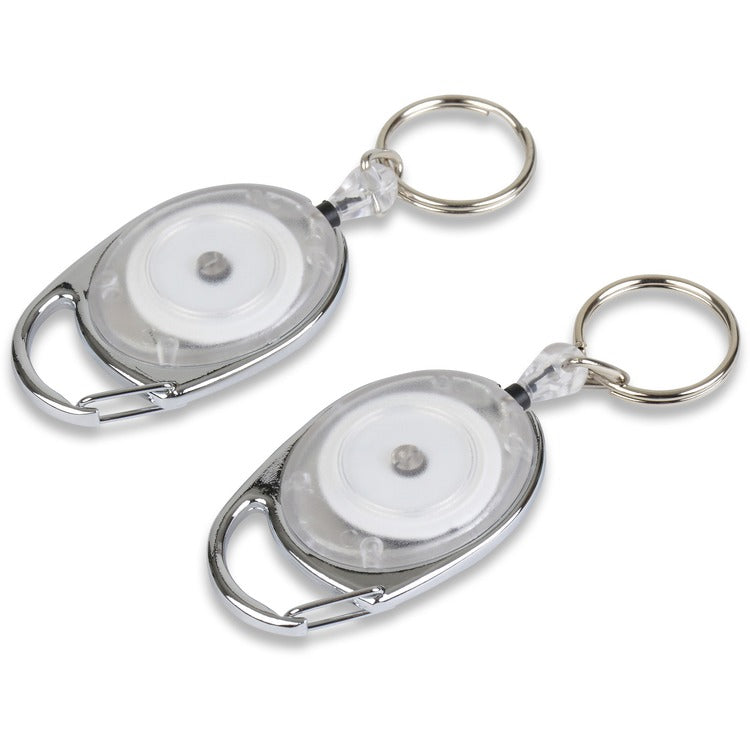 Tatco Reel Key Chain, 30&quot; Retractable Cord, 6/PK, Chrome (TCO58200) Pack of 6