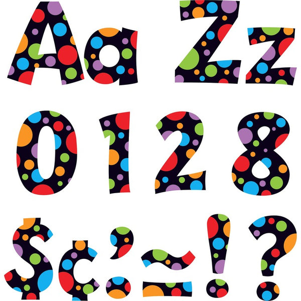 Trend Ready Letter, w/ Neon Dots, 4&quot;, Assorted Letters/Color (TEP79754) Each