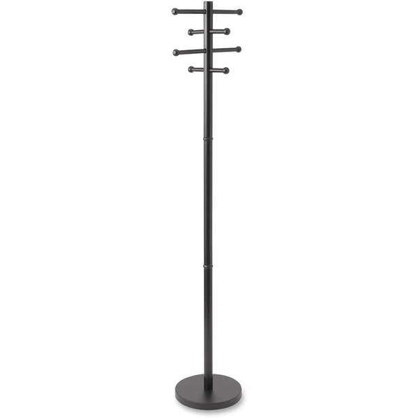 Advantus Wood Coat Trees, 8 Pegs, 68&quot; H, Black (AVT40807) Each