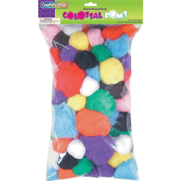 Creativity Street Colossal Pom Poms, Assorted Size and Color (PAC818101) Each