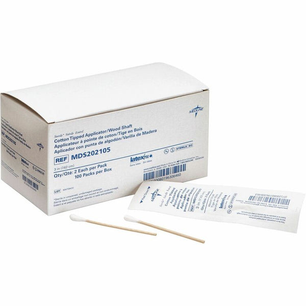 Medline Cotton Tip Applicator, 3&quot;, Non-Sterile, 200/BX, White (MIIMDS202105)