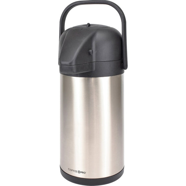 Coffee Pro Direct Brew/Serve Insulated Airpot with Carry Handle, 2200mL, Stainless Steel (CFPCPAP22) Each