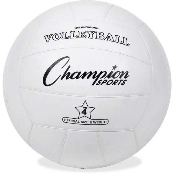 Champion Sports Rubber Sports Ball, For Volleyball, Official Size, White (CSIVR4) Each