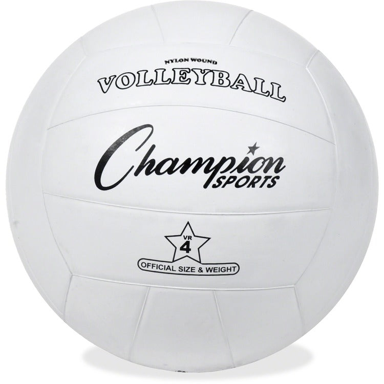 Champion Sports Rubber Sports Ball, For Volleyball, Official Size, White (CSIVR4) Each