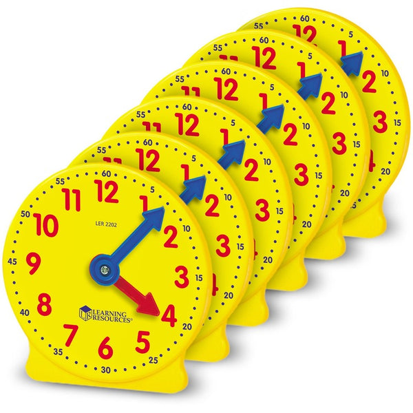 Learning Resources Classroom Clock Kit , Additional Set (LRNLER2202) Set of 6