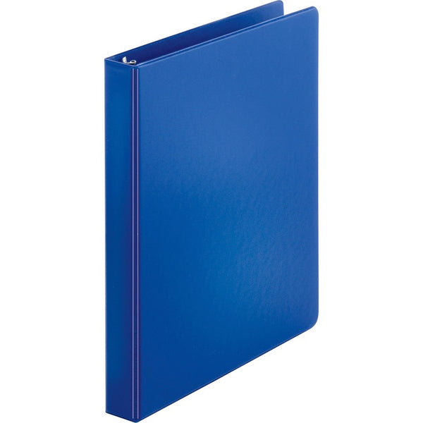 Business Source 35% Recycled Round-ring Binder, 1" Capacity, Blue (BSN09975) Each