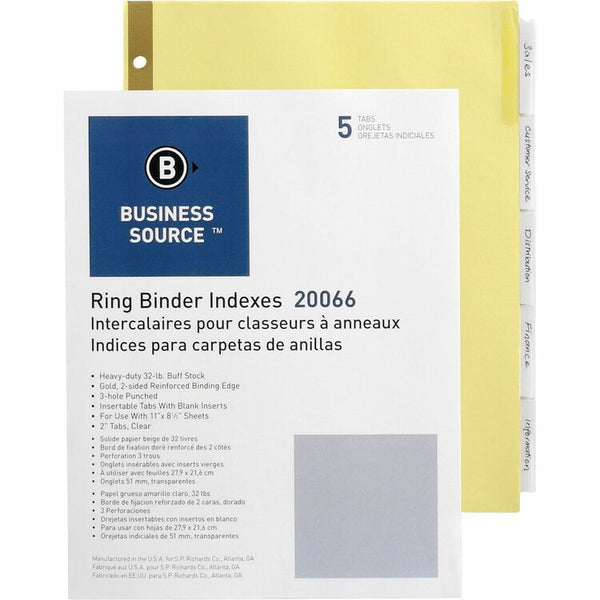 Business Source Insertable Index Tabs, Manila (BSN20066) Each