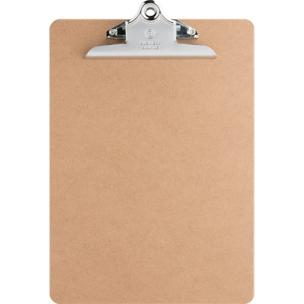 Business Source Hardboard Clipboard, Nickel-Plated Clip, 9"x12-1/2", Brown (BSN65637) Each