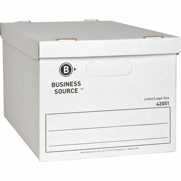 Business Source Storage File, Letter/Legal, 12"x15"x10", 12/CT, White (BSN42051) Carton of 12